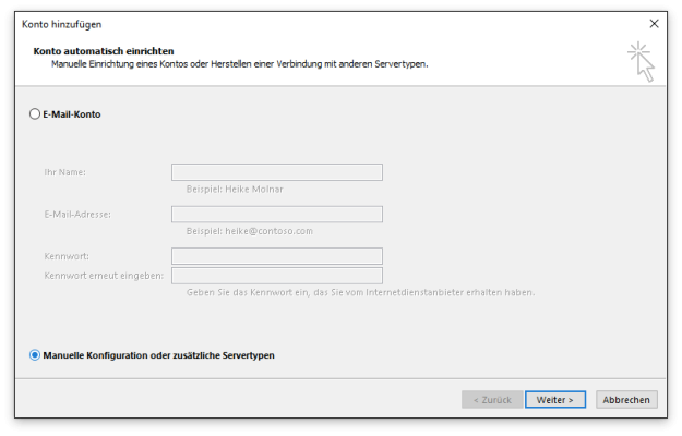 1. Outlook Kontenassistent